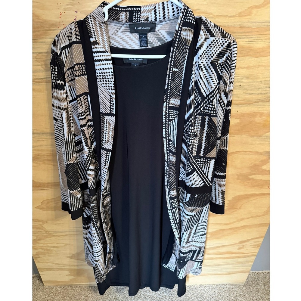 Women's R&M Richards Dress Timeless Church‎ Black 2 Piece